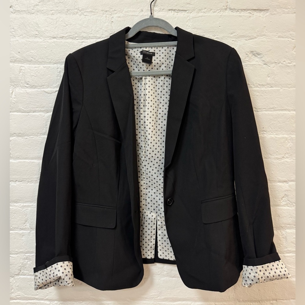 Ann Taylor Gray Blazer with Floral Lining